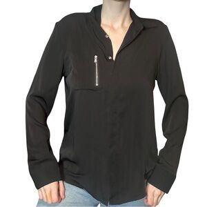 Lauren Ralph Lauren Black Long Sleeve Button Down Shirt Sz M